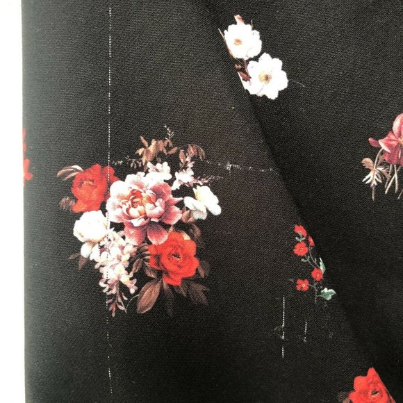 GIANNI BINI‎ RUCHED SIDE SLIT LINED FLORAL SKIRT XS - Picture 10 of 13